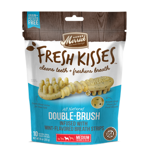 Merrick Fresh Kisses Grain Free Mint Breath Strips Medium Dental Dog Treats