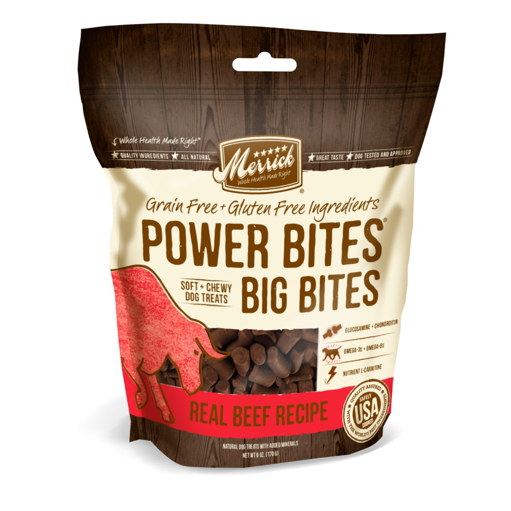 Merrick Power Bites Big Bites Real Beef Dog Treats