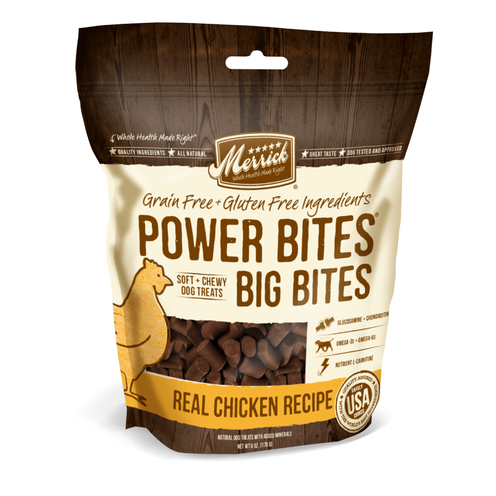 Merrick Power Bites Big Bites Real Chicken Dog Treats