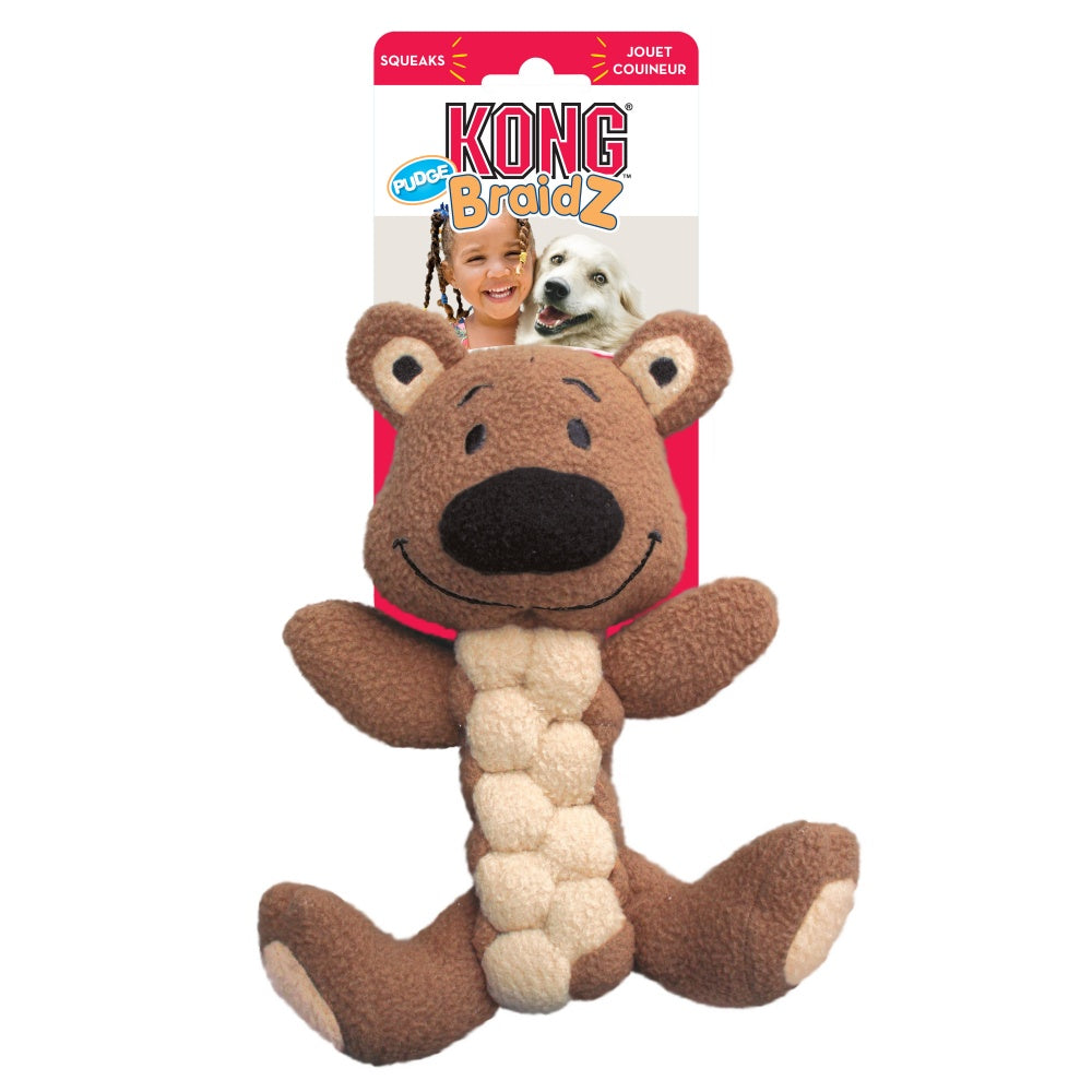 KONG Pudge Briadz Bear Dog Toy