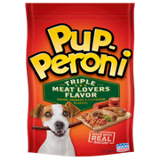 Pup-Peroni Triple Meat Lovers Bacon, Sausage, and Pepperoni Flavored Dog Treats
