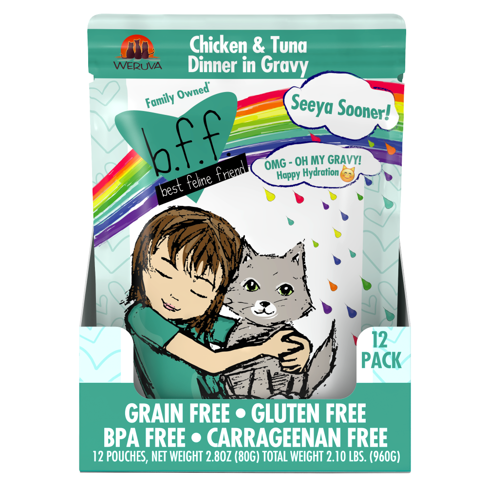 Weruva BFF Oh My Gravy Seeya Sooner Grain Free Chicken and Tuna in Gravy Canned Cat Food