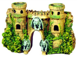 Exotic Environments Castle Fortress with Gargoyles Aquarium Ornament, 10-Inch by 3-1/2-Inch by 5-1/2-Inch