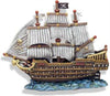 Exotic Environments Skull and Crossbones War Ship Aquarium Ornament, 12-Inch by 5-Inch by 10-Inch