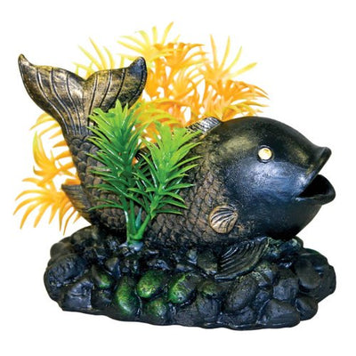 Blue Ribbon Zen Fish with Plants Aquarium Ornament