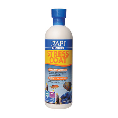 API MARINE STRESS COAT Saltwater Aquarium Water Conditioner 16-Ounce Bottle