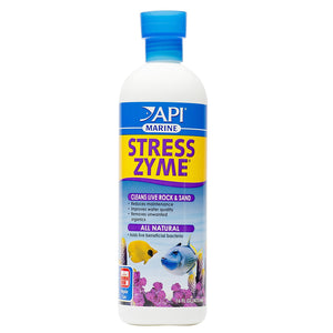 API MARINE STRESS ZYME Saltwater Aquarium Cleaning Solution 16-Ounce Bottle