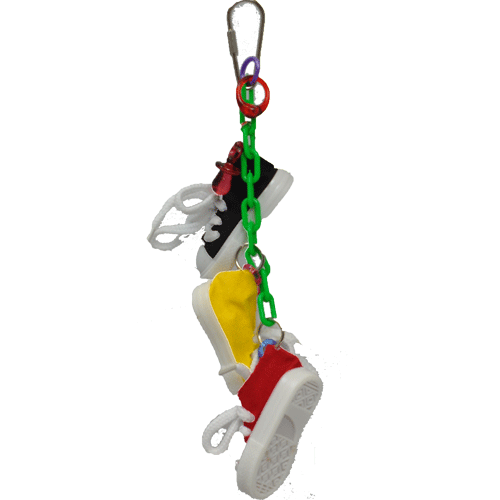 A&E Cage Happy Beaks Sneakers On A Line Bird Toy
