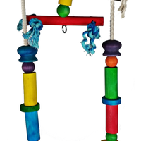 A&E Cage Natural Wood Swing With Rope