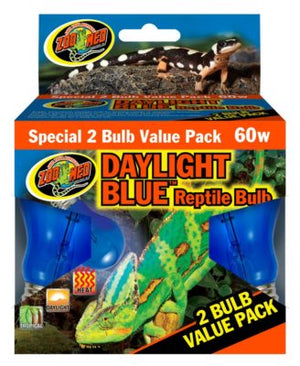 Zoo Med 60 Watt Daylight Blue Includes Reptile Bulb 2 Pk